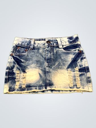 Diesel Distressed Denim Mini Skirt