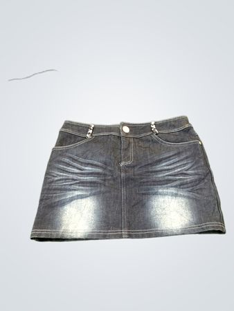Duoyi Damen-Jeansrock mit Leopardenmuster-Taschen