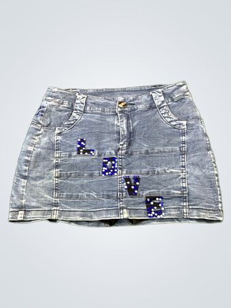 Jupe en jean avec embellissement "LOVE