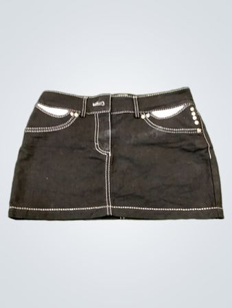 SOCIETA ITALY Jupe courte en jean noir