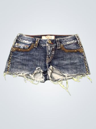 1921 Women's Denim Shorts with Studded Pockets