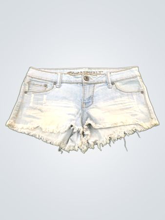 Blue Asphalt Women's Light Wash Distressed Denim Shorts