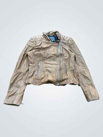 MUUBAA Brown Leather Biker Jacket