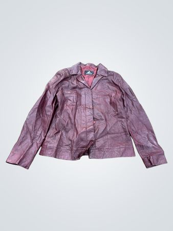 NOGOU Burgundy Leather Jacket