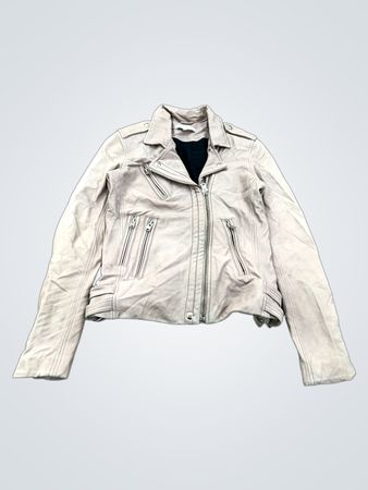 IRO Pink Leather Biker Jacket