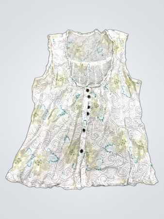 Sleeveless floral print blouse