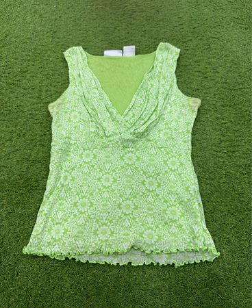 Jaclyn Smith Classic Green Floral Tank Top