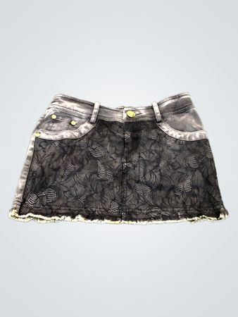 Jupe en jean avec dentelle noire