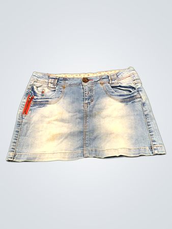Light Wash Denim Mini Skirt