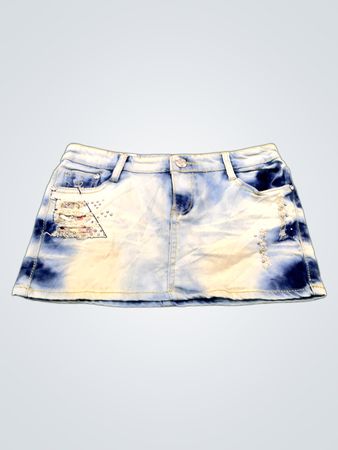 Denim Skirt with Patches