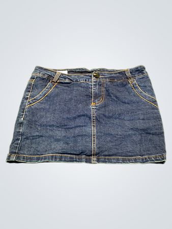 Saia mini jeans azul
