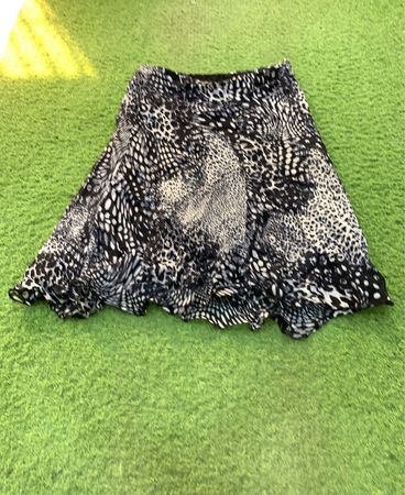 Black and White Animal Print Skirt