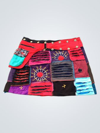 Patchwork Mini Skirt