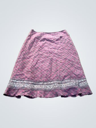 Monsoon Women's Plaid A-Line Skirt with Sequin Trim
