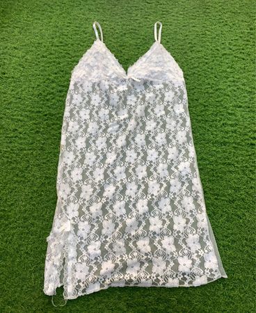 White Lace Slip Dress