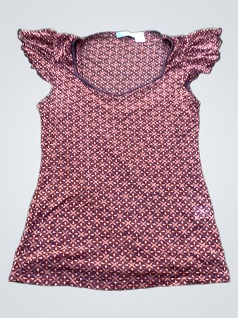 Brown and Orange Patterned Top