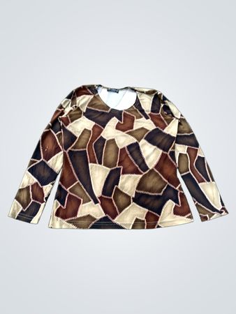 Vie Nocturne Paris Long Sleeve Patchwork Top