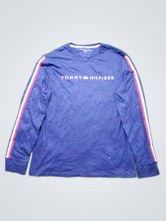 Tommy Hilfiger Navy Long-Sleeve Logo T-Shirt