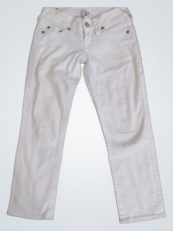 True Religion White Low-Rise Jeans