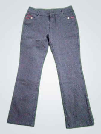 Unbranded Black Wool Blend Straight Leg Trousers