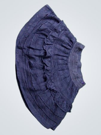 Aerie Navy Ruffled Eyelet Mini Skirt