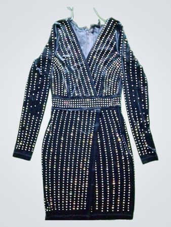 Windsor Black Dress with Rhinestones