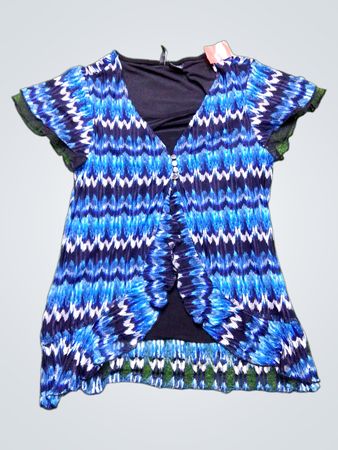 Blue Patterned Blouse