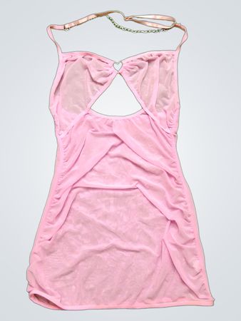 Sheer Pink Mesh Mini Dress