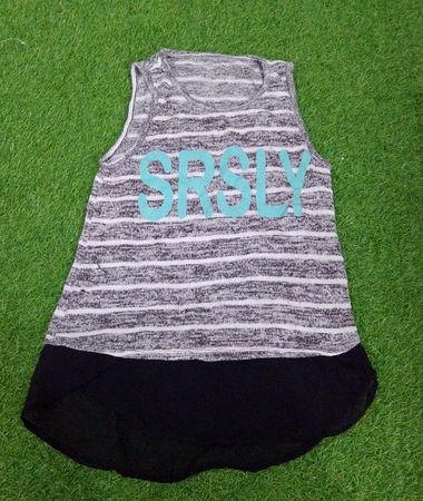 Srsly gestreiftes Tanktop mit schwarzem Saum