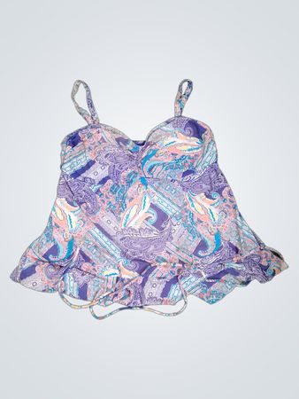 Kenneth Cole Reaction Paisley Print Swim Top