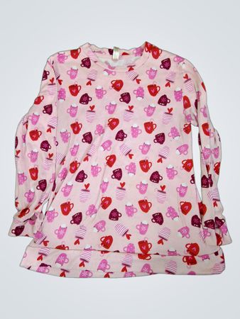 Rosa Langarmshirt mit Tassenmuster