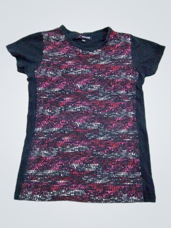 Equipe Black T-Shirt mit pinkem und weißem Muster