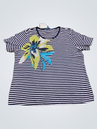 Penmans Damen gestreiftes T-Shirt mit Blumenmuster