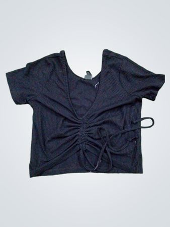 Wild Fable Schwarzes gerafftes Crop-Top