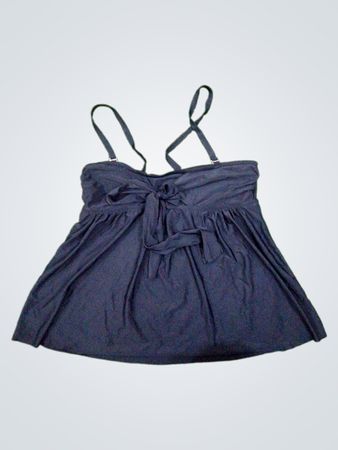 Schwarzes Tanktop mit Krawattenfront und Größe L Etikett