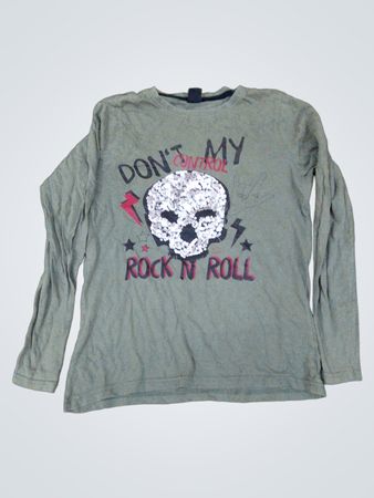 YFK Don't My Control Rock 'N Roll Skull Langarm-T-Shirt