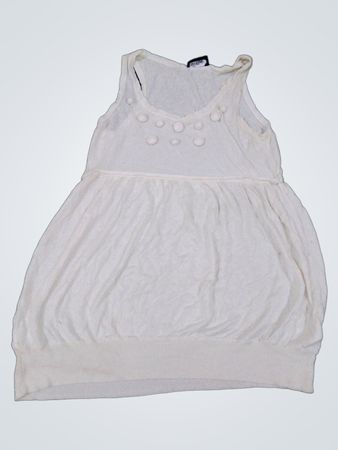 SOAKED IN LUXURY Damen Creme Ärmelloses Oberteil mit Verzierungen