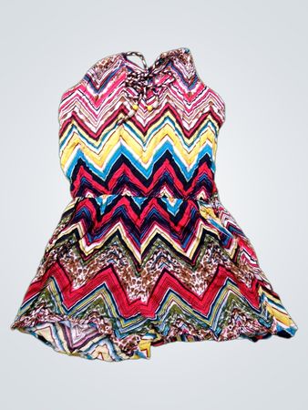 CONOS Women's Zigzag Print Halter Neck Romper