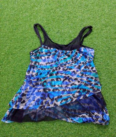 Miraclesuit Damen Blau Animal Print Schicht Tankini Top