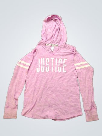 Justice Pink Hoodie mit weißen Streifen