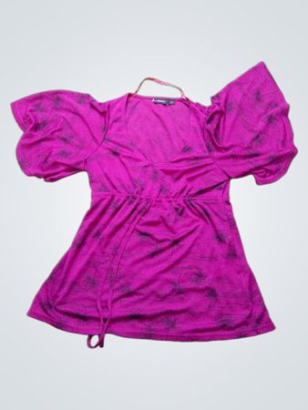 LINDEX Lila V-Ausschnitt-Top mit schwarzem Sternenmuster