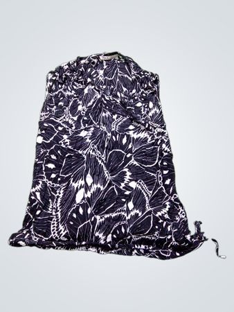 Philosophy Blues Original Black and White Butterfly Print Top