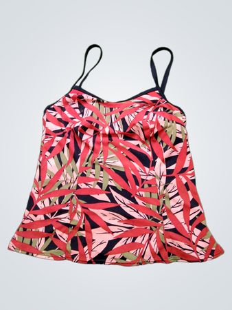 Damen Blätterdruck Spaghetti-Top