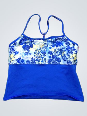 Ocean & Earth Blau Floral Tanktop