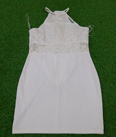 ZINO White Lace Halter Dress