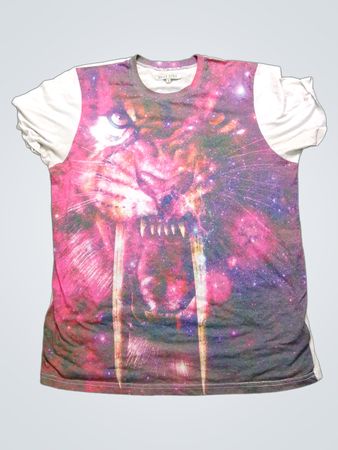 Brave Soul Tiger Galaxy Print T-Shirt