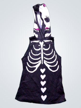 Halloween Kind Groß 10-12 Enfant Skelett und Herzen Kapuzenpullover
