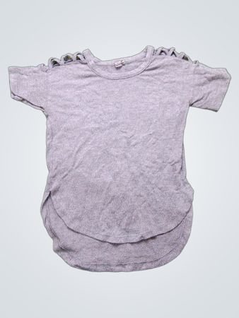Graues T-Shirt mit Cut-out-Schultern