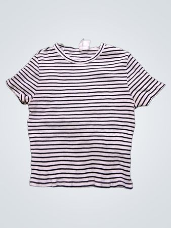 H&M Divided Gestreiftes Verkürztes T-Shirt