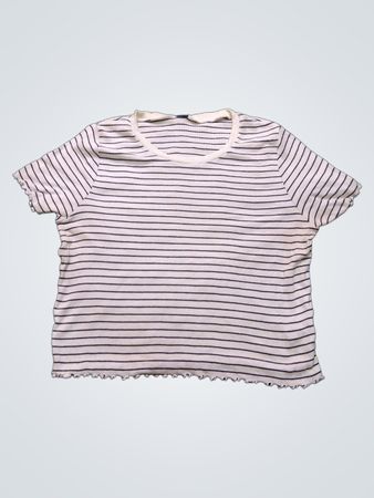 Wild Fable Damen gestreiftes T-Shirt mit Rüschensaum